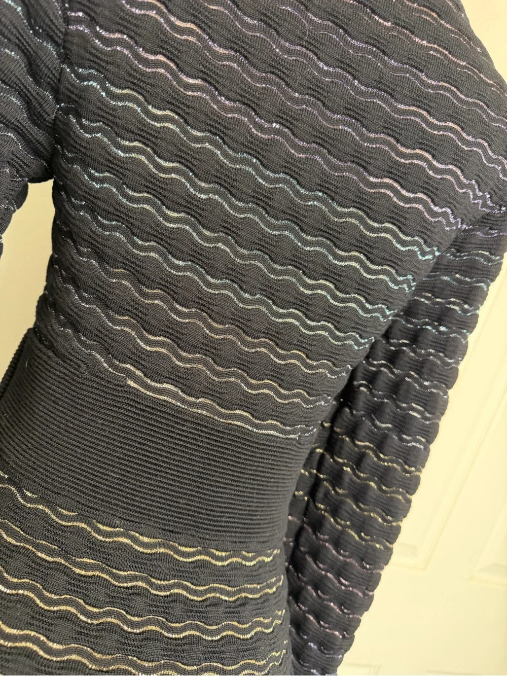 Kate Spade Scallop Shine long sleeve fit flare Sweater Dress size xs